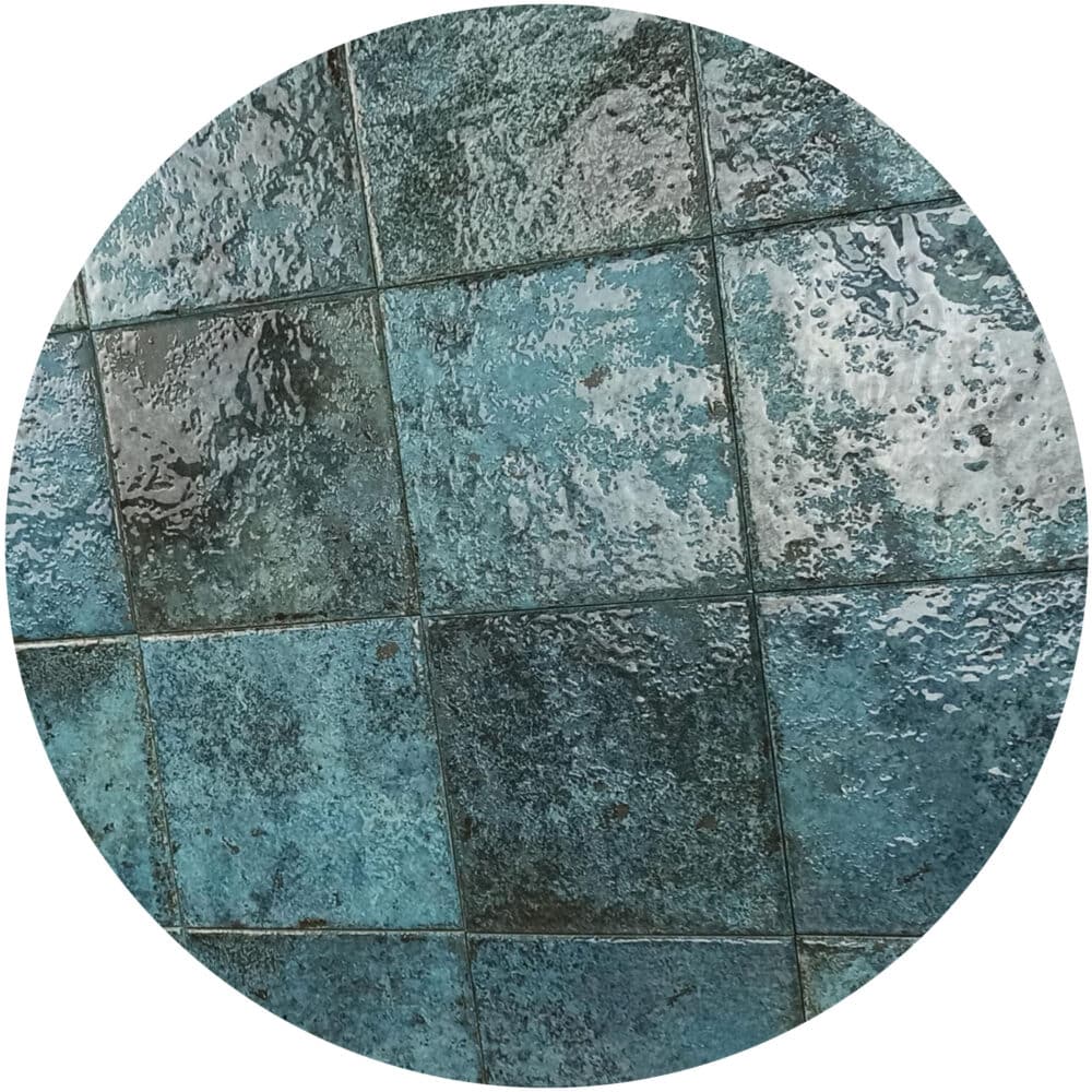 Tahiti Turquoise Gloss Square Tile - Google Ads Image