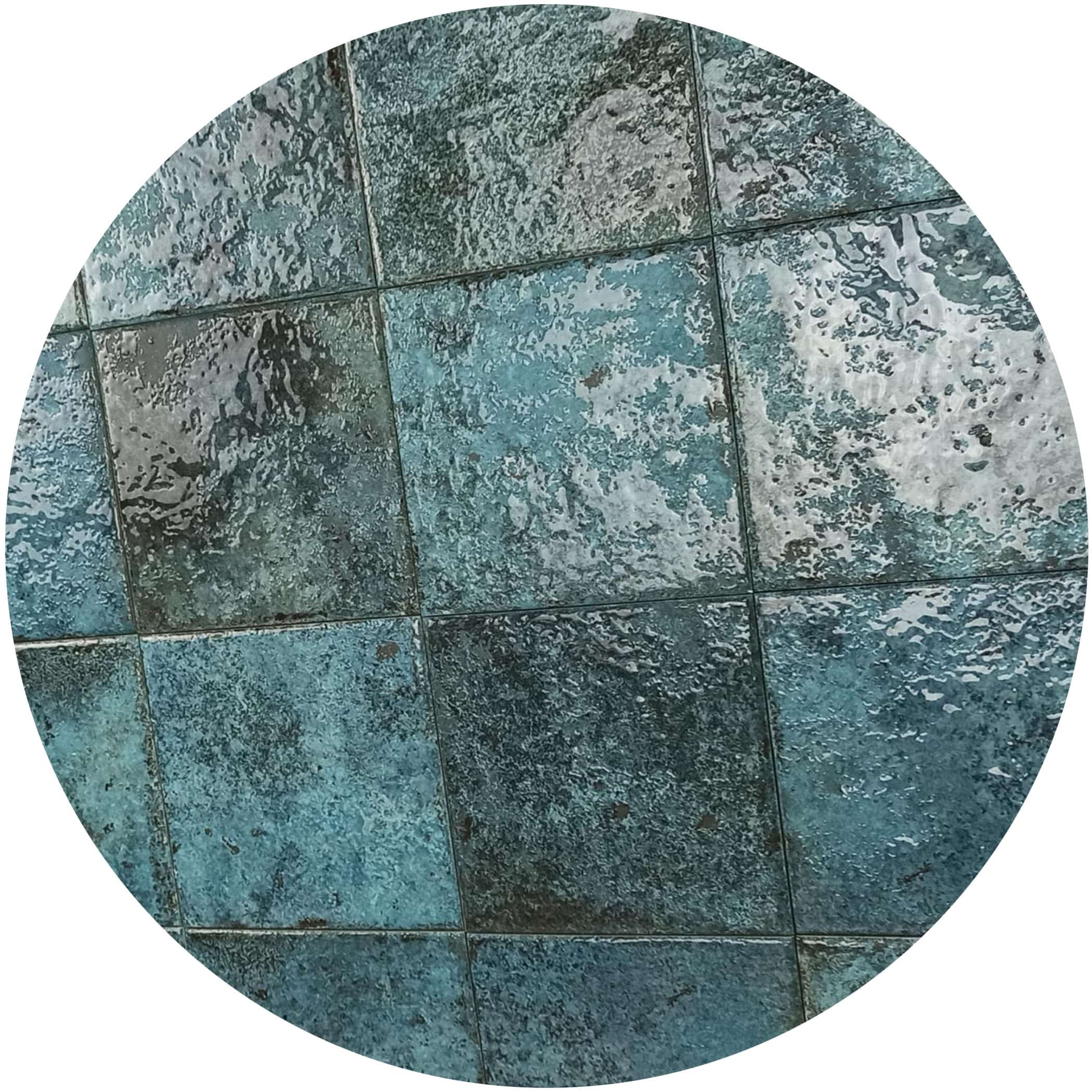 Tahiti Turquoise Gloss Square Tile - Google Ads Image
