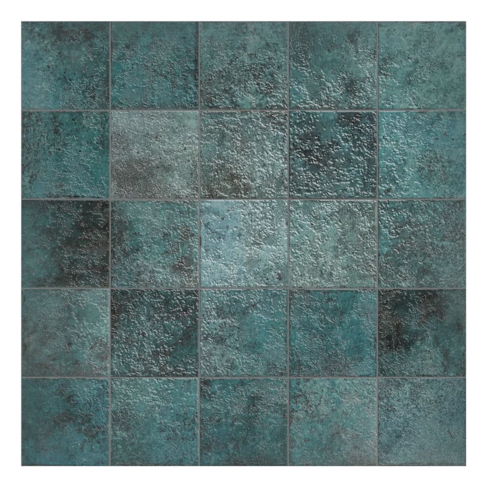 Tahiti Turquoise Gloss Square Tile - Gallery Image