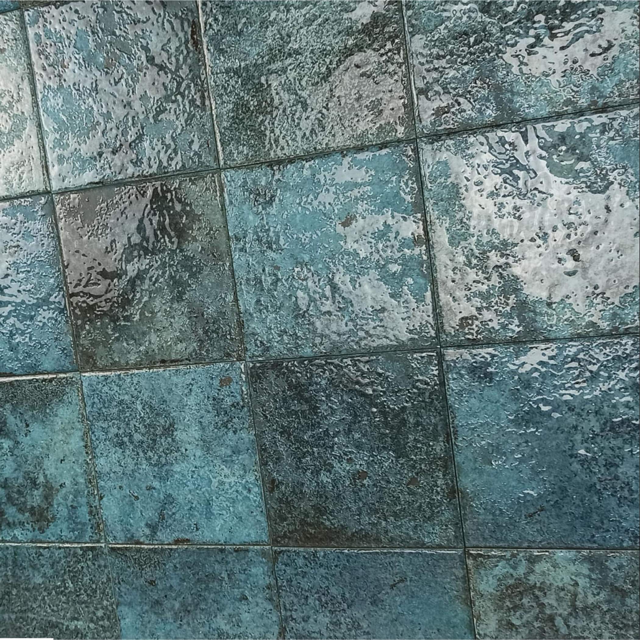Tahiti Turquoise Gloss Square Tile - Gallery Image