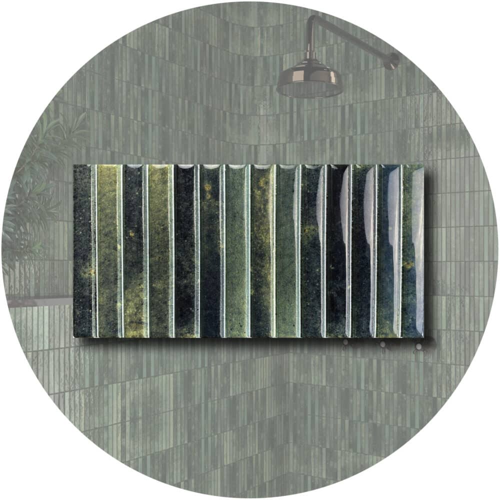 Dune Kit Kat Mosaic Tile in Grass Gloss Finish - Product Image