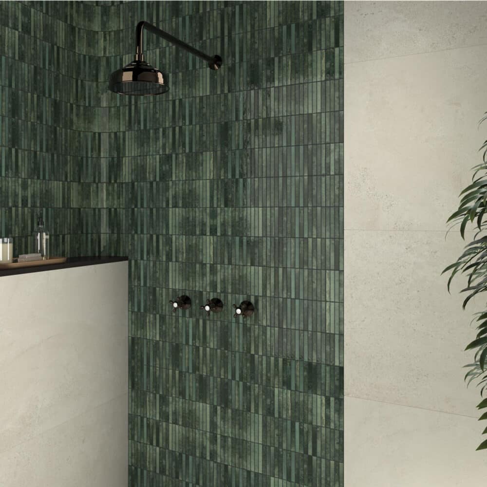Dune Kit Kat Mosaic Tile in Grass Gloss Finish - Gallery Image