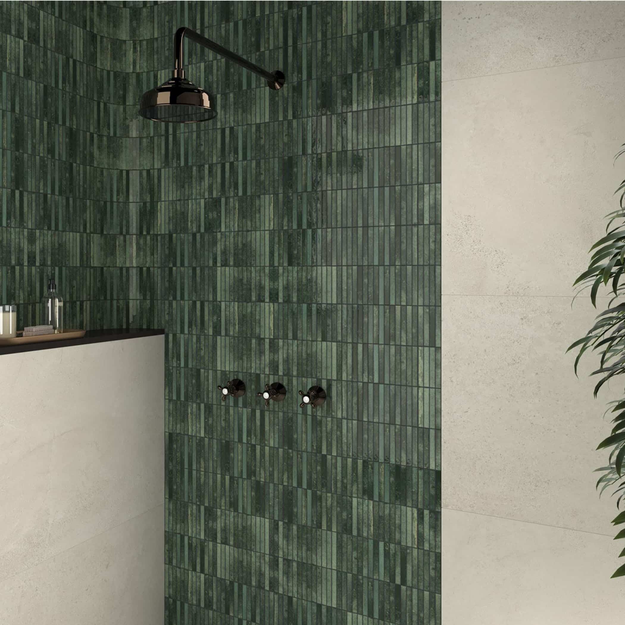 Dune Kit Kat Mosaic Tile in Grass Gloss Finish - Gallery Image