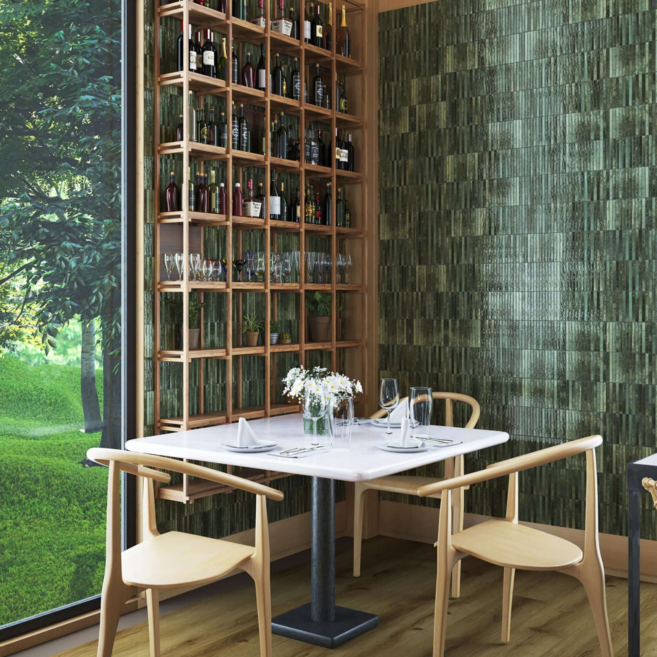 Dune Kit Kat Mosaic Tile in Grass Gloss Finish - Gallery Image