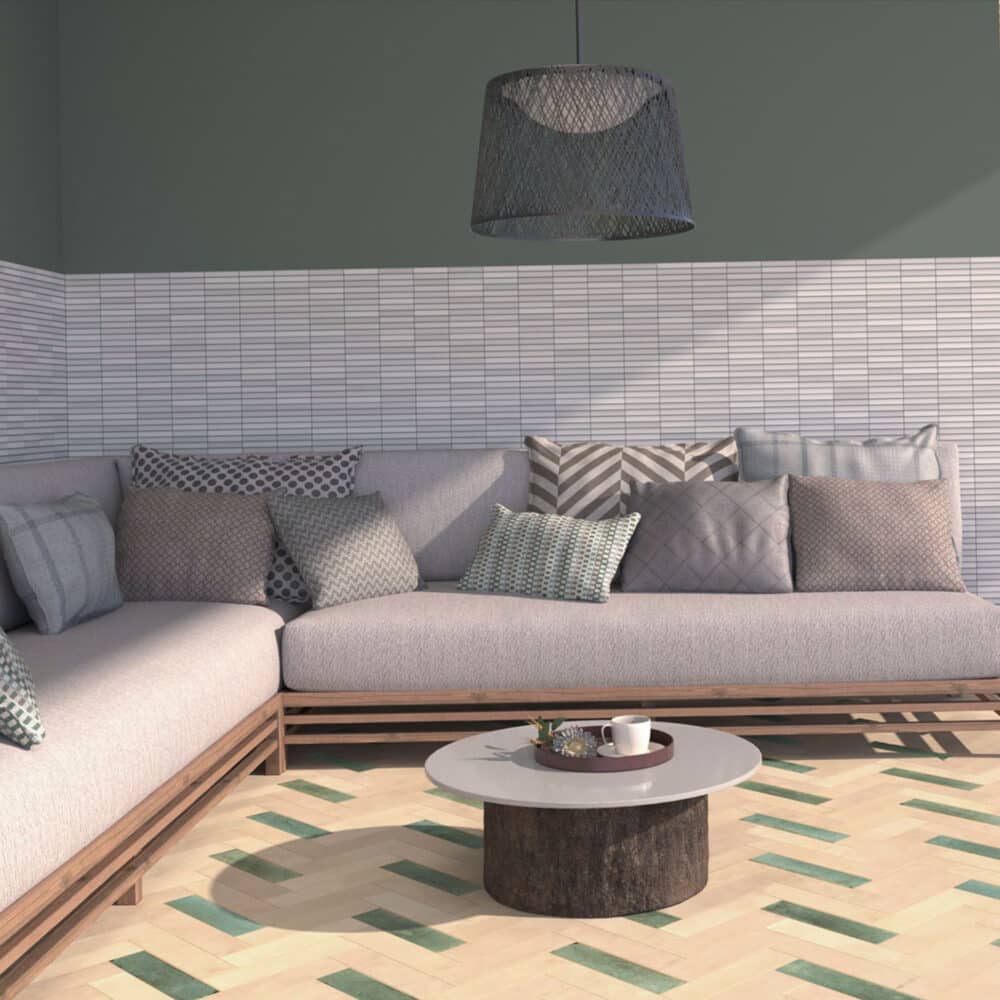 Dune Kit Kat Mosaic Tile in Grey Matt Finish - Gallery Image