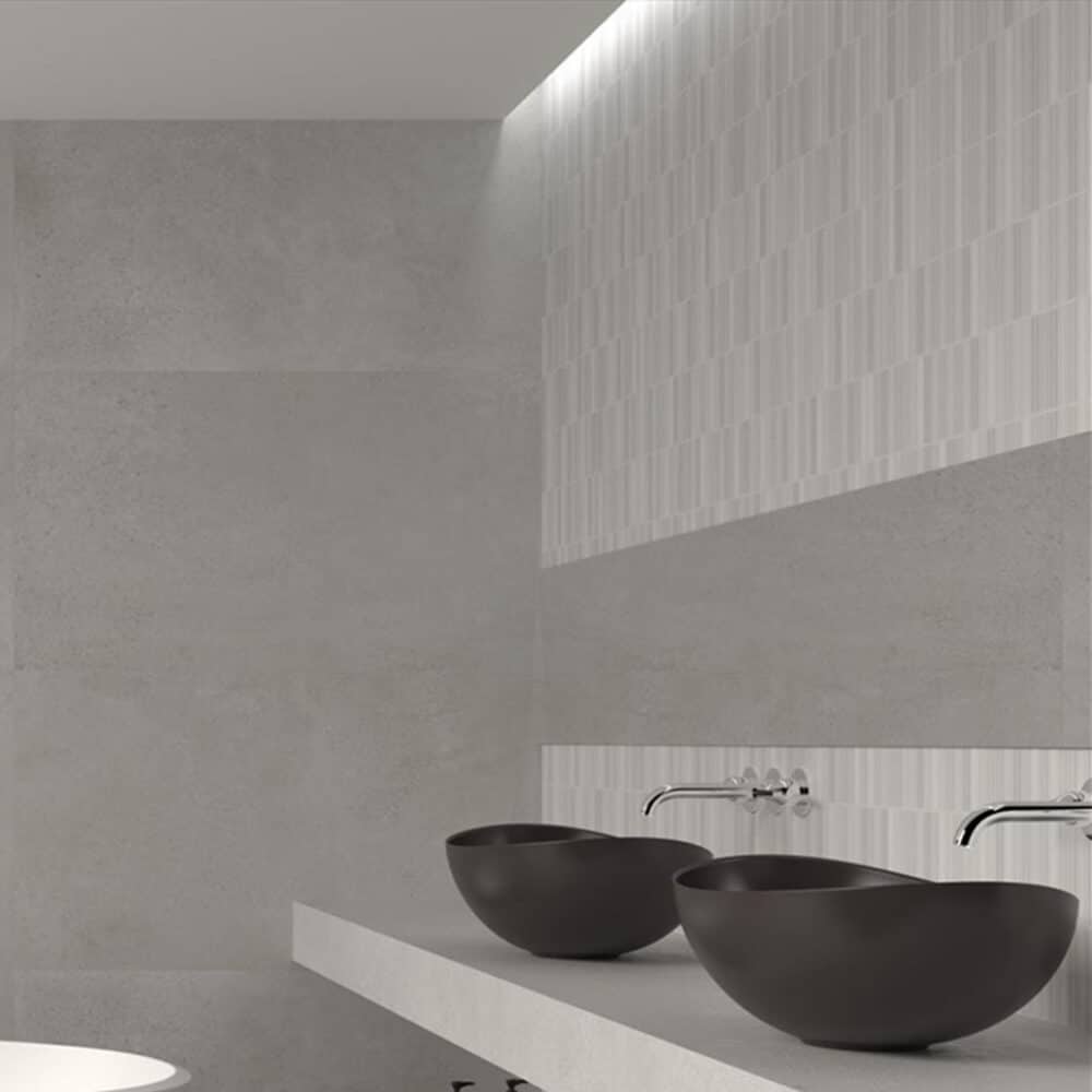 Dune Kit Kat Mosaic Tile in Grey Matt Finish - Gallery Image