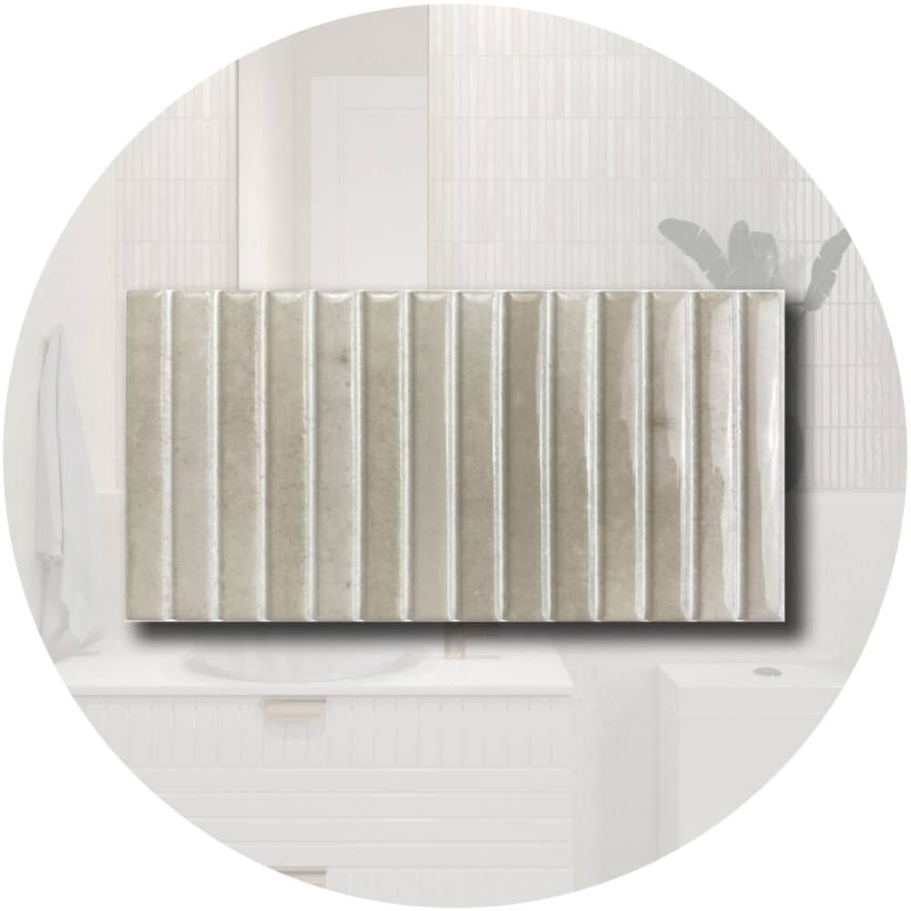 Dune Kit Kat Mosaic Tile in Ivory Gloss Finish - Product Image