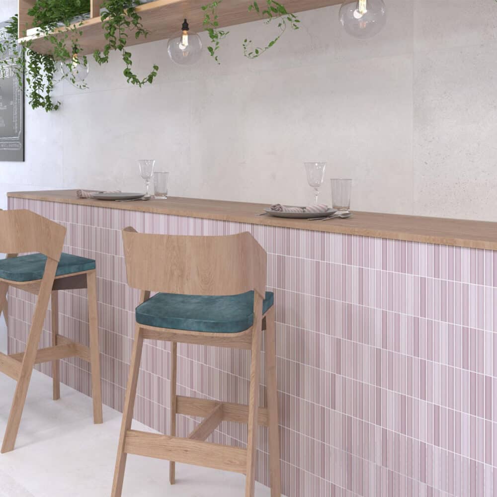 Dune Kit Kat Mosaic Tile in Lilac Matt Finish - Gallery Image