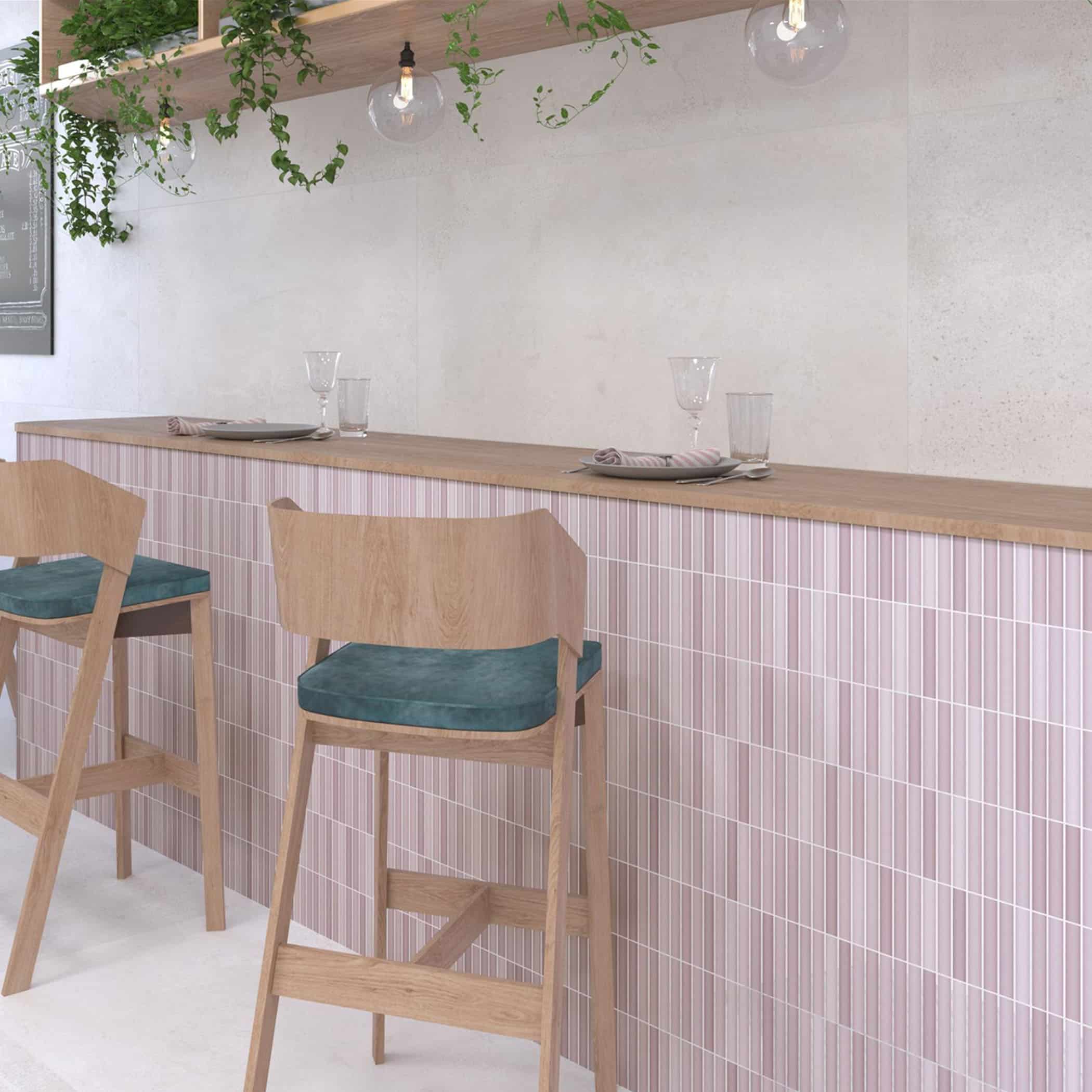 Dune Kit Kat Mosaic Tile in Lilac Matt Finish - Gallery Image