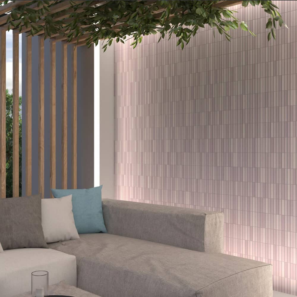 Dune Kit Kat Mosaic Tile in Lilac Matt Finish - Gallery Image