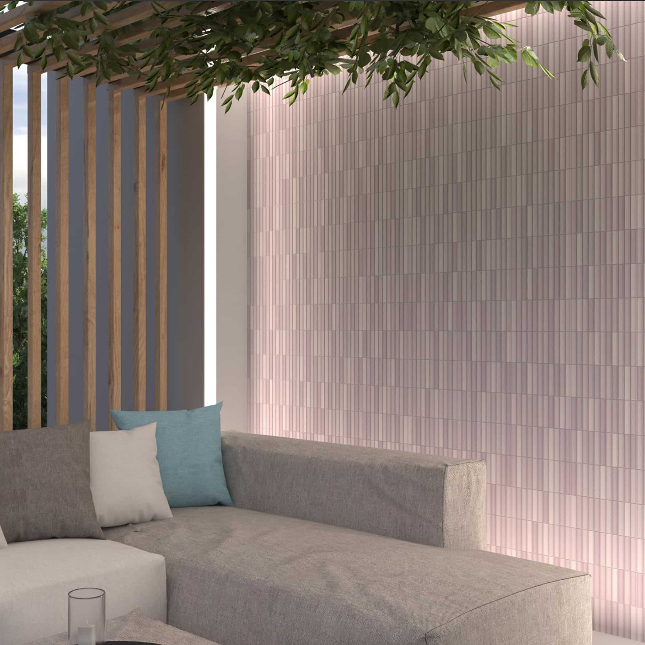 Dune Kit Kat Mosaic Tile in Lilac Matt Finish - Gallery Image