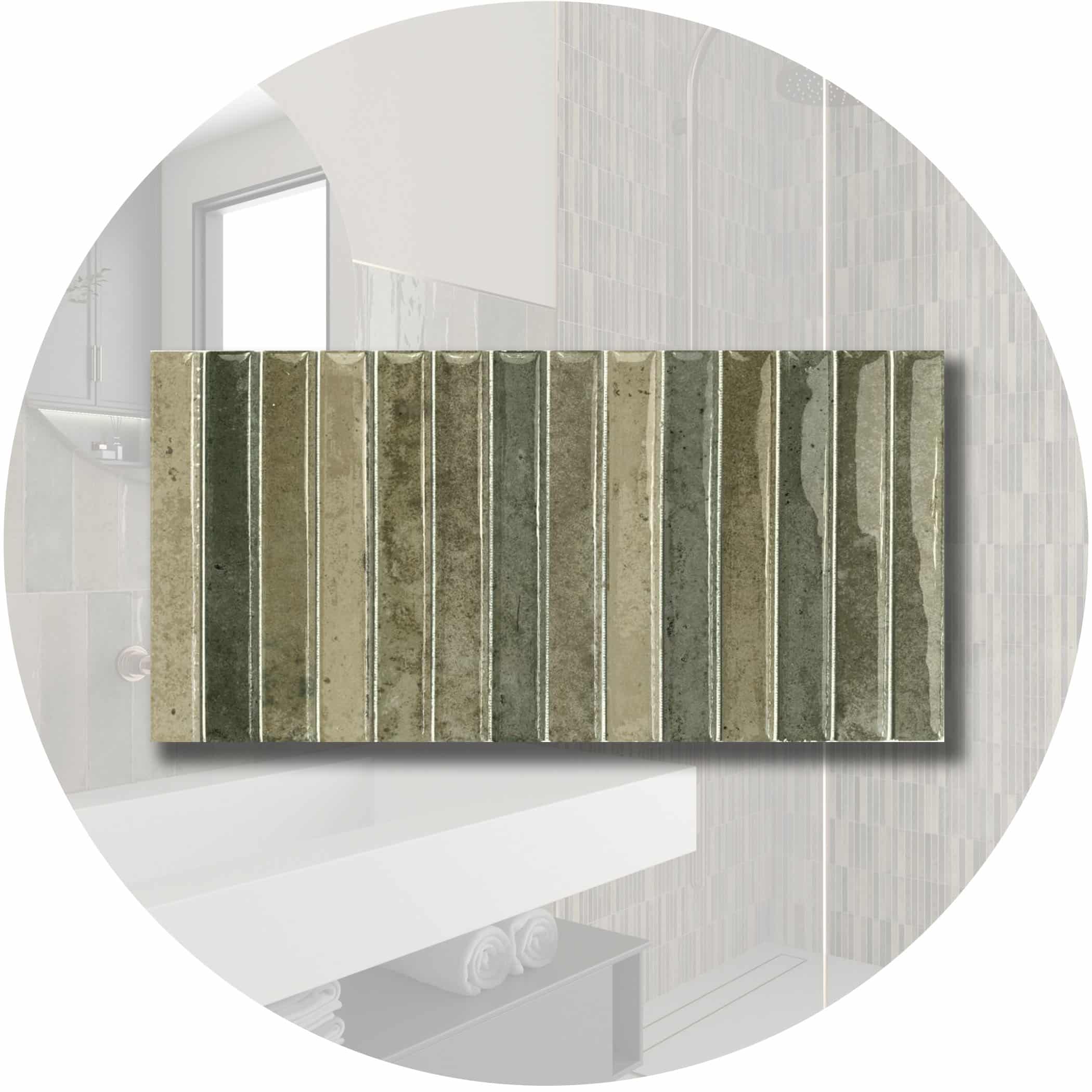 Dune Kit Kat Mosaic Tile in Musgo Gloss Finish - Product Image
