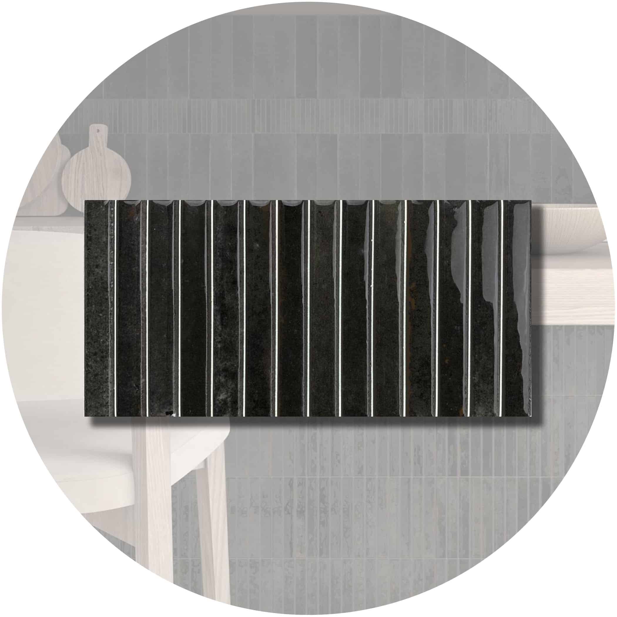 Dune Kit Kat Mosaic Tile in Noche Gloss Finish - Product Image