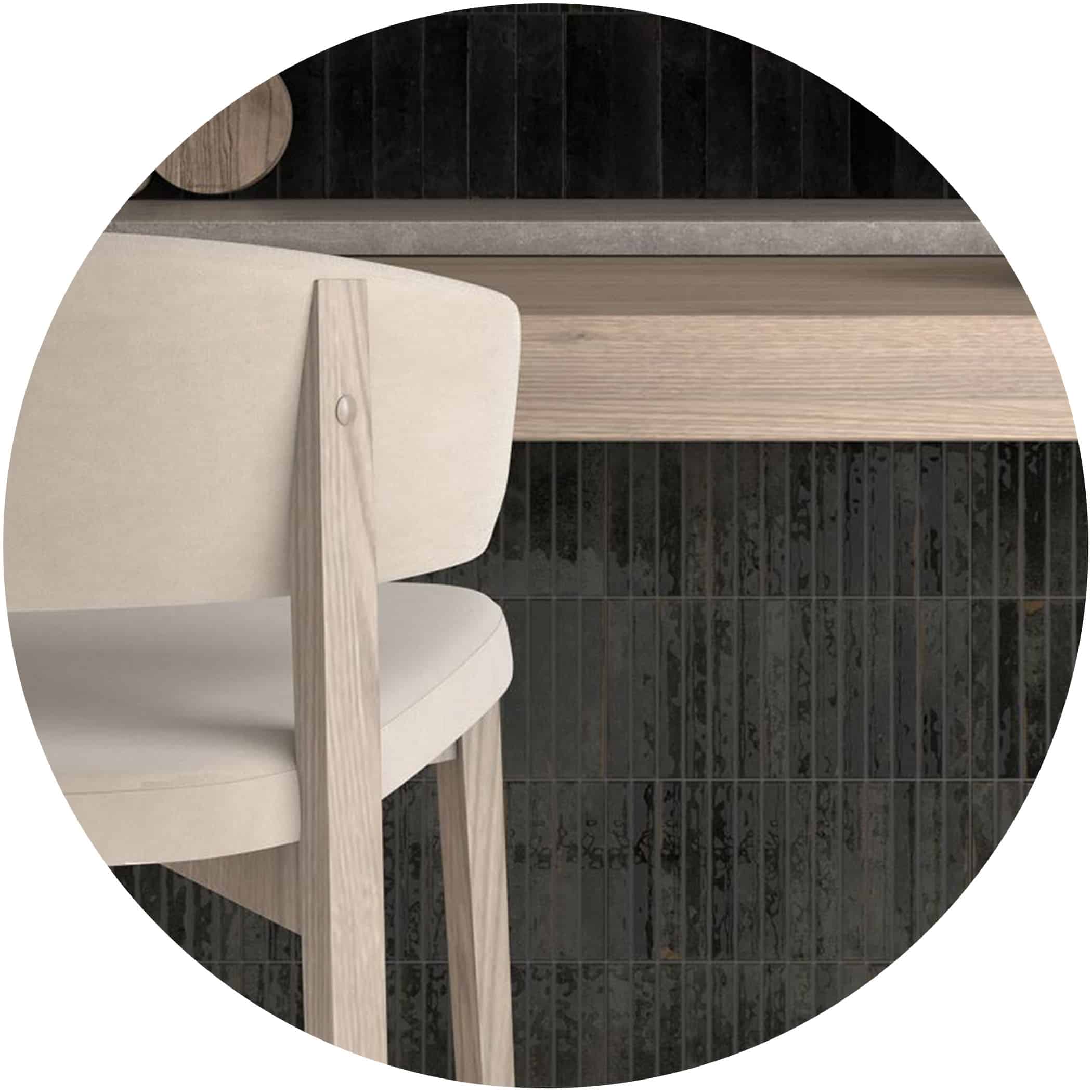 Dune Kit Kat Mosaic Tile in Noche Gloss Finish - Gallery Image