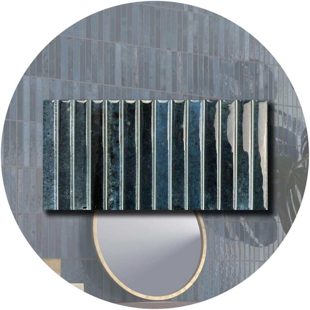 Dune Kit Kat Mosaic Tile in Ocean Gloss Finish - Product Image