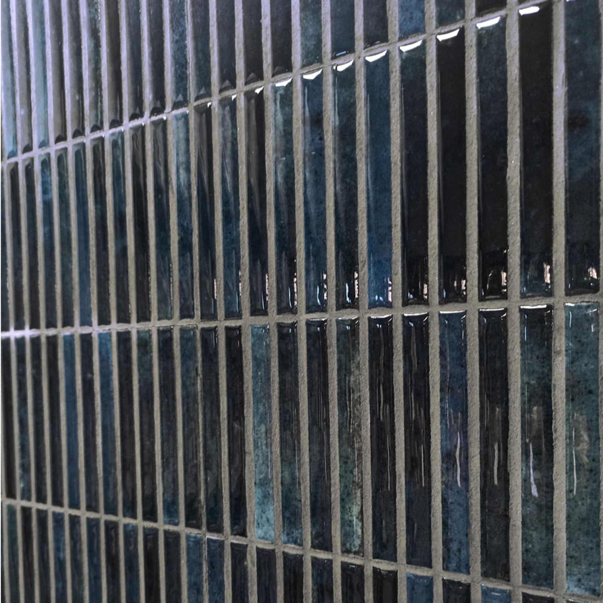 Dune Kit Kat Mosaic Tile in Ocean Gloss Finish - Gallery Image