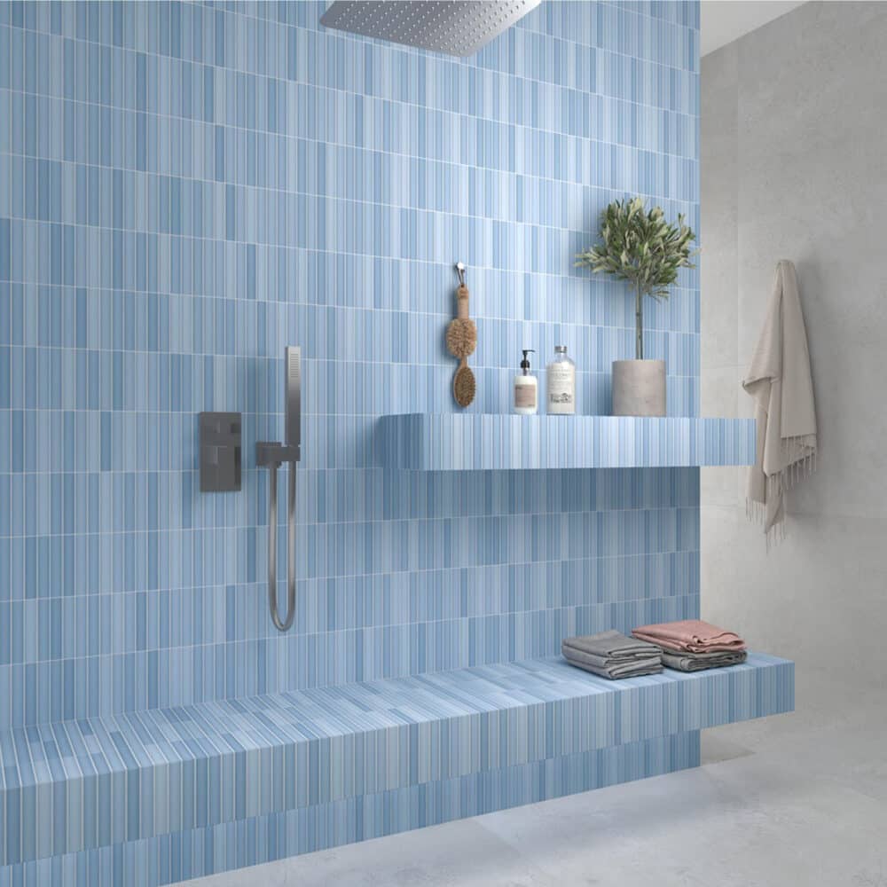 Dune Kit Kat Mosaic Tile in Sky Matt Finish - Gallery Image