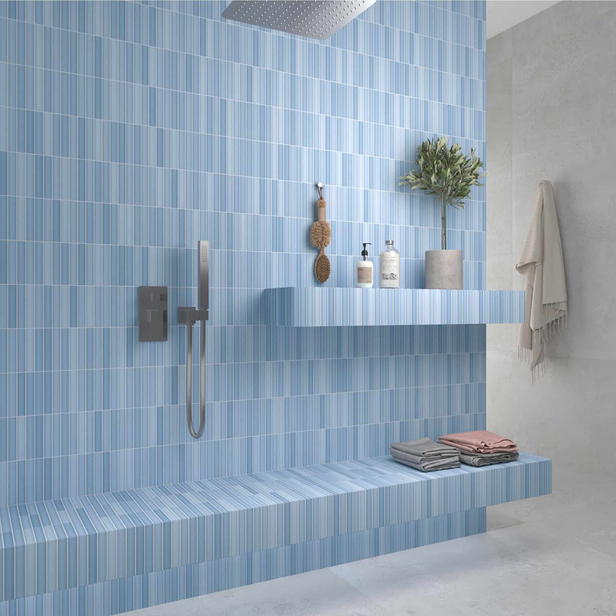 Dune Kit Kat Mosaic Tile in Sky Matt Finish - Gallery Image