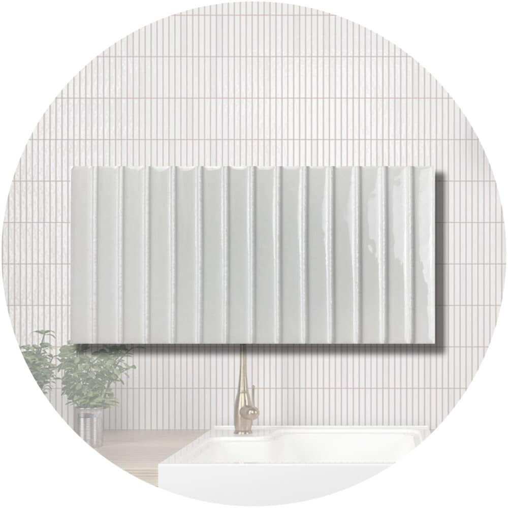 Dune Kit Kat Mosaic Tile in Snow Gloss Finish - Product Image