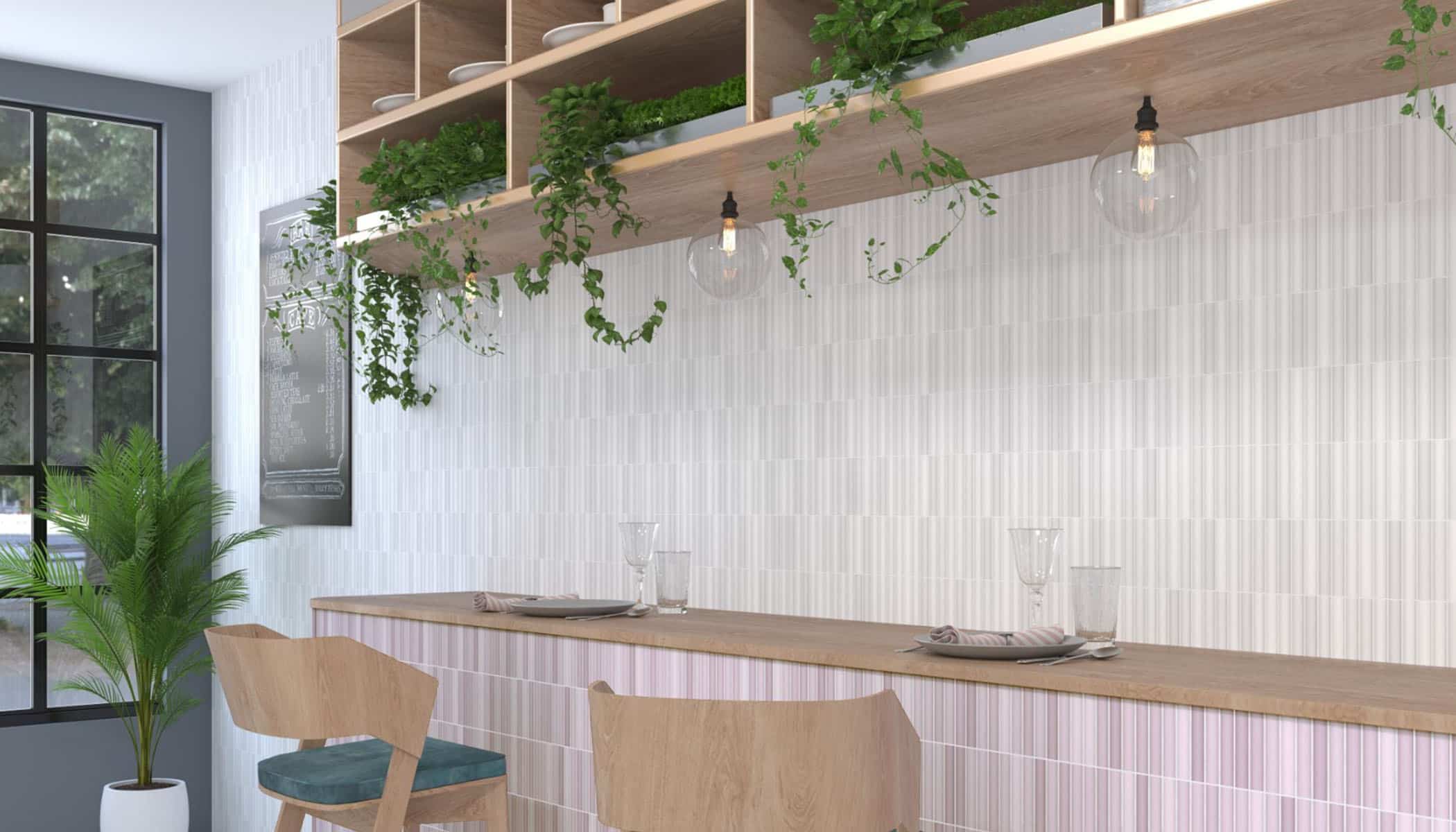 Dune Kit Kat Mosaic Tile in Snow Gloss Finish - Feature Image