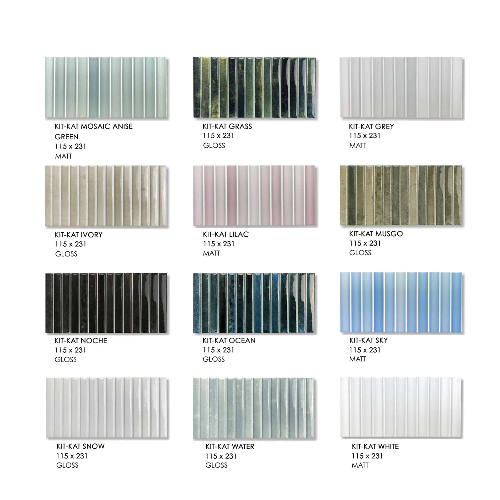 Dune Kit Kat Mosaic Tile- Product Range