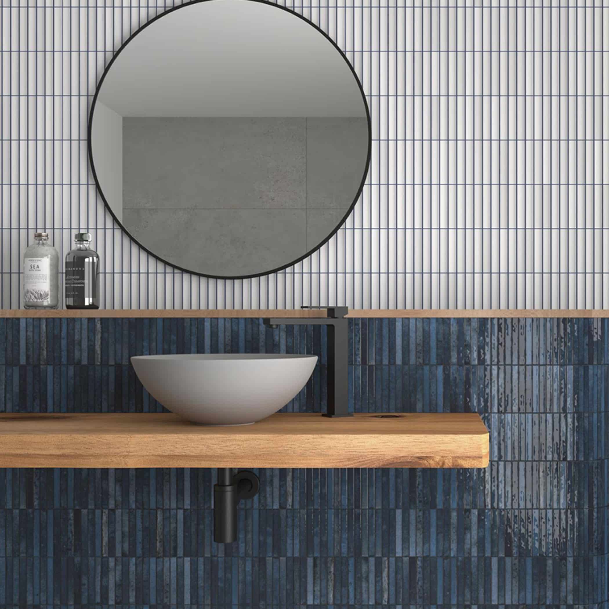 Dune Kit Kat Mosaic Tile in White Matt Finish - Gallery Image