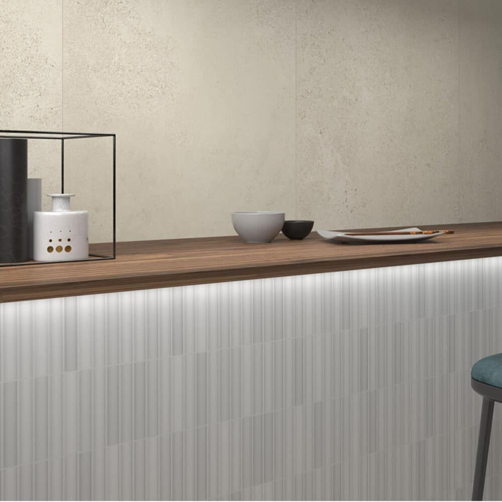 Dune Kit Kat Mosaic Tile in White Matt Finish - Gallery Image