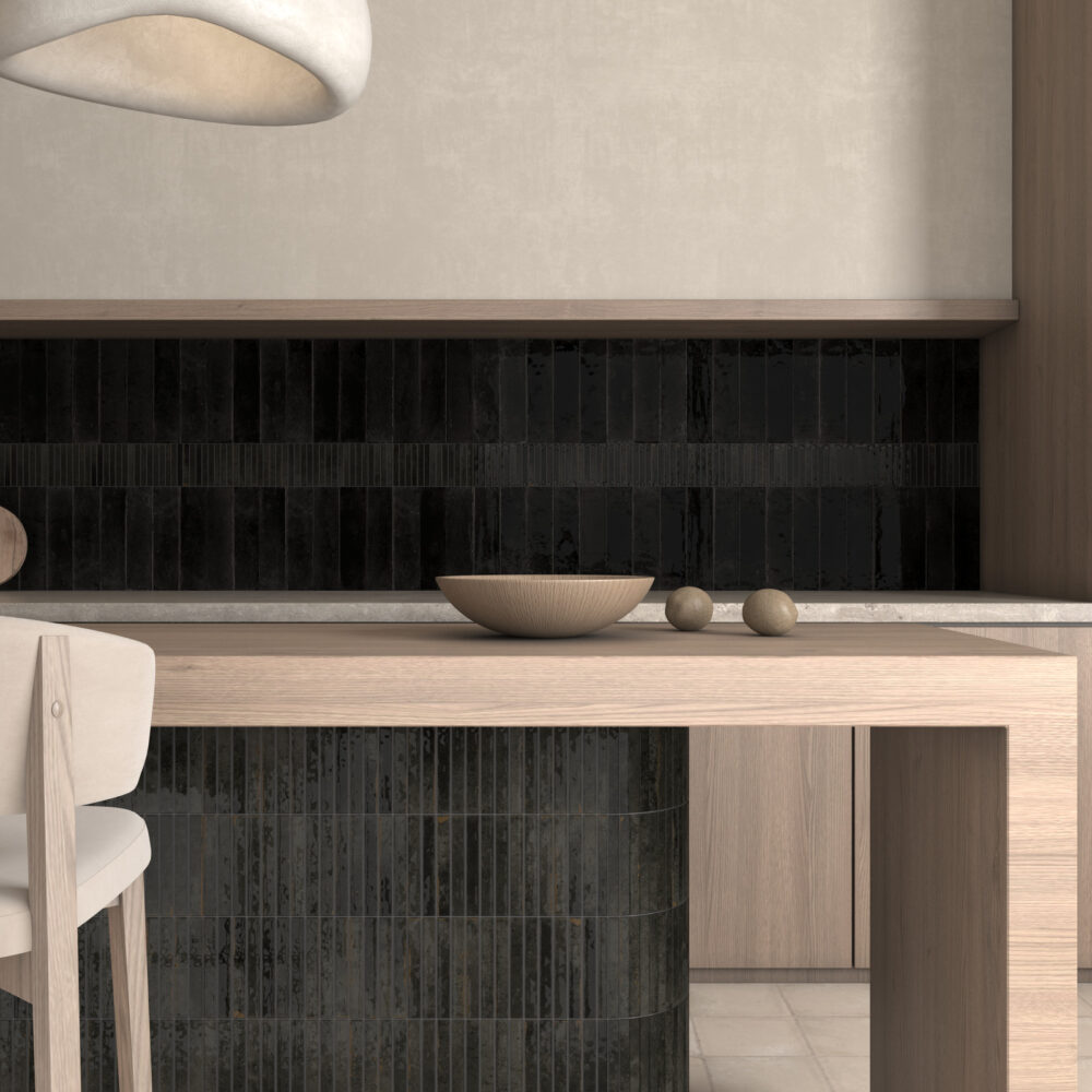 Dune Kit Kat Mosaic Tile in Noche Gloss Finish - Product Image