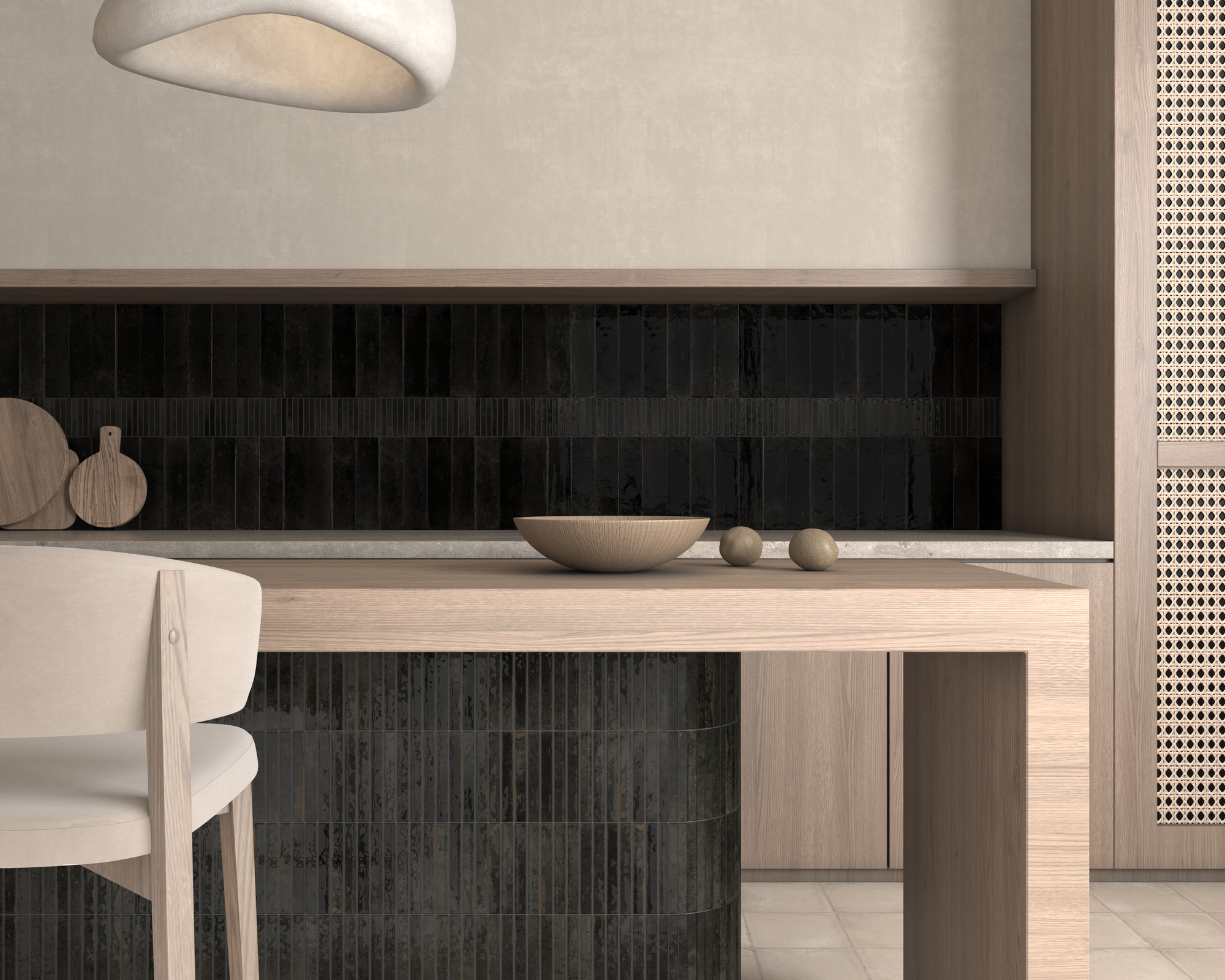 Dune Kit Kat Mosaic Tile in Noche Gloss Finish - Product Image