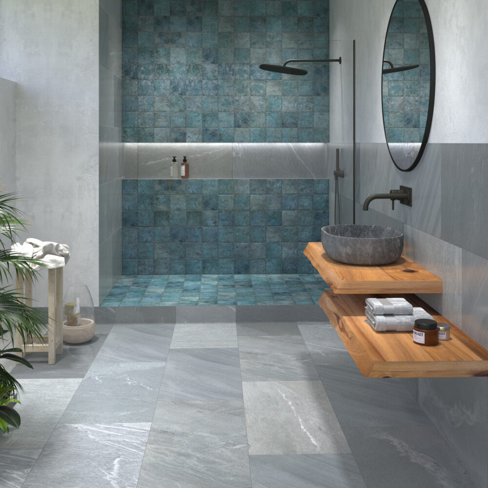 Dune Tahiti Turquoise Gloss Square Tile - Product Image