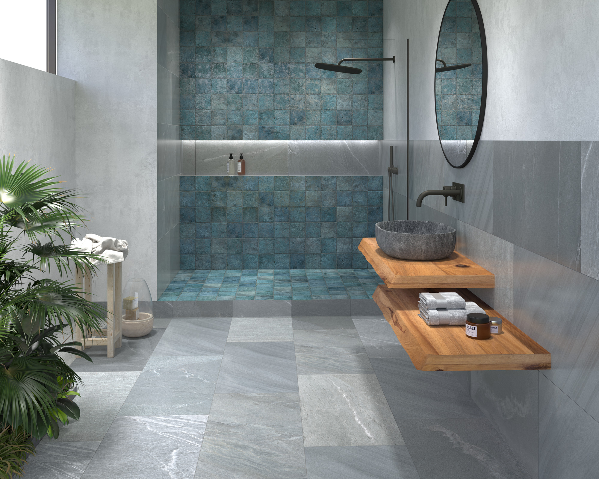 Dune Tahiti Turquoise Gloss Square Tile - Product Image