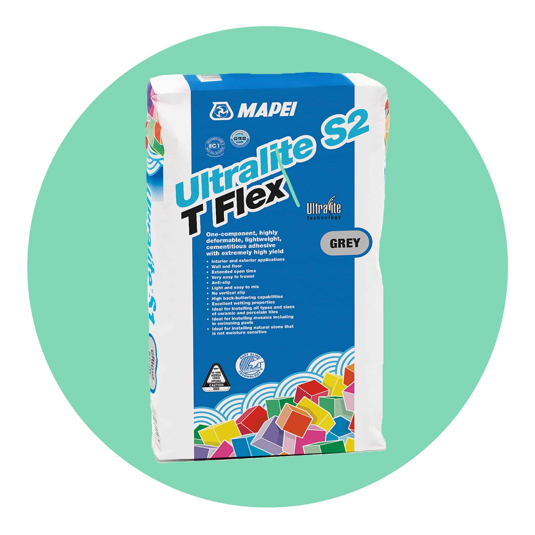 Mapei Ultralite S2 T Flex Grey Adhesive - Product Image