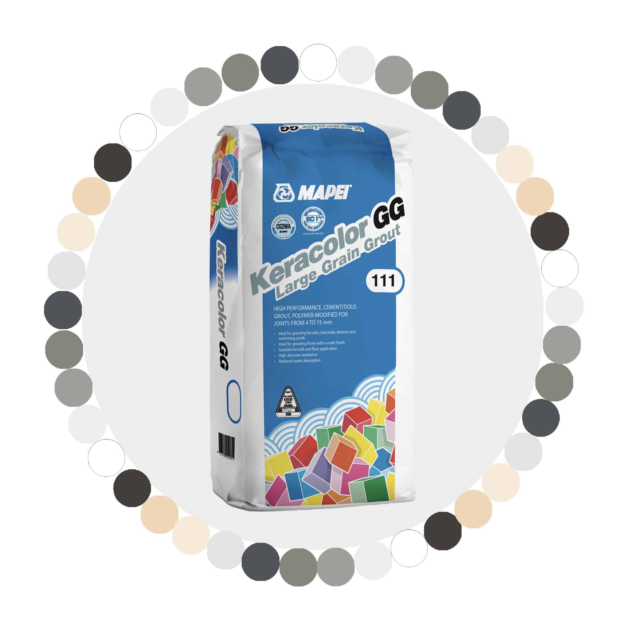 Mapei Keracolor GG Large Grain Grout - #111 Silver Grey Variation Image