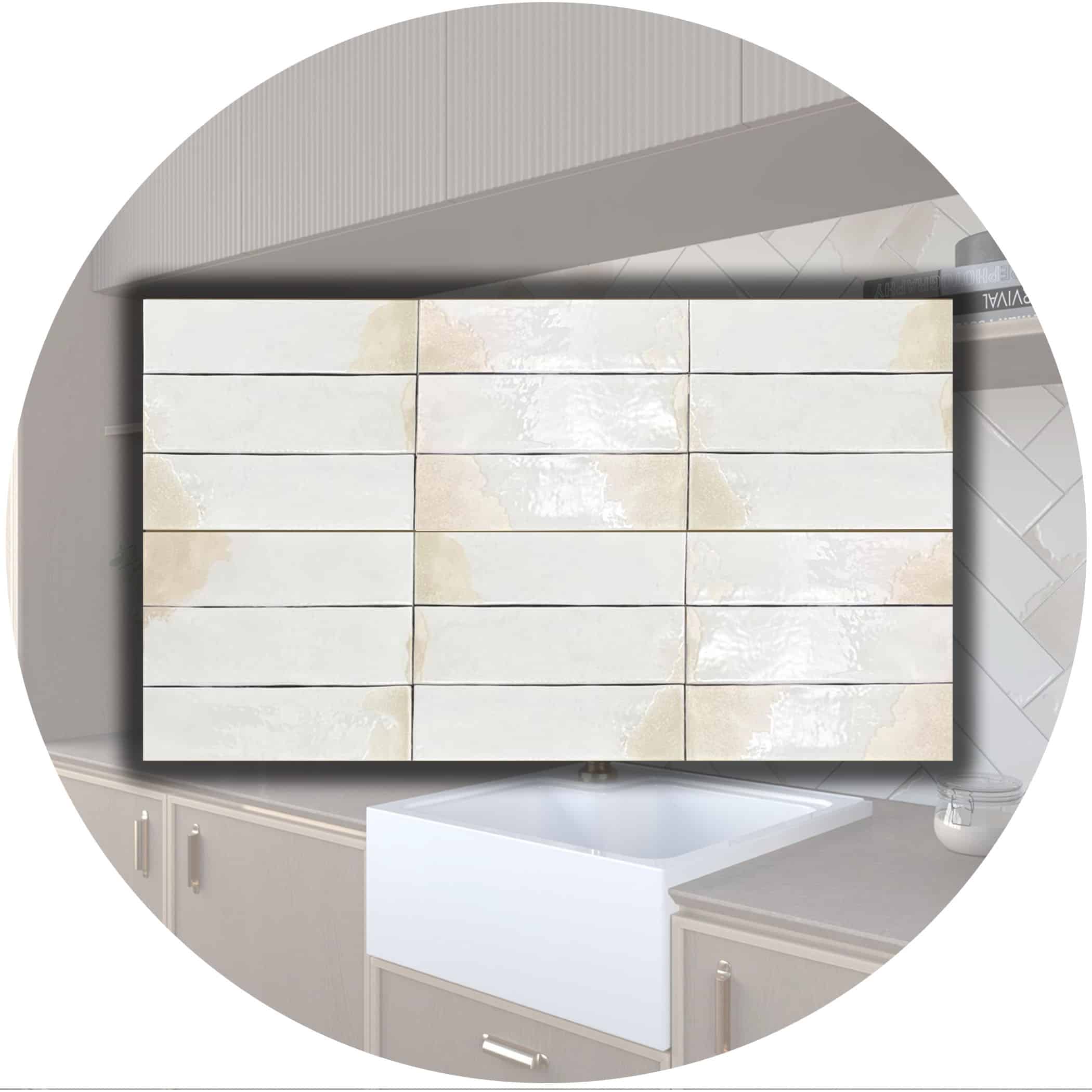 Dune Granadella Sal Subway Tile in Gloss Finish - Gallery Image