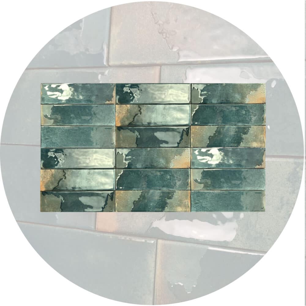 Dune Granadella Esmeralda Subway Tile in Gloss Finish - Gallery Image