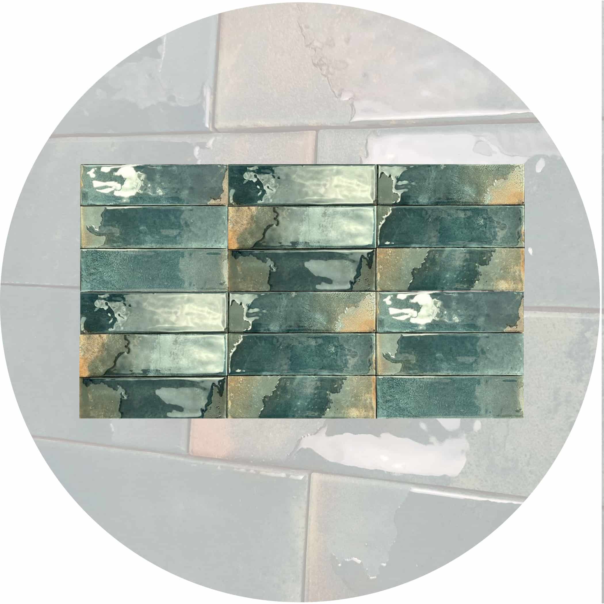 Dune Granadella Esmeralda Subway Tile in Gloss Finish - Gallery Image