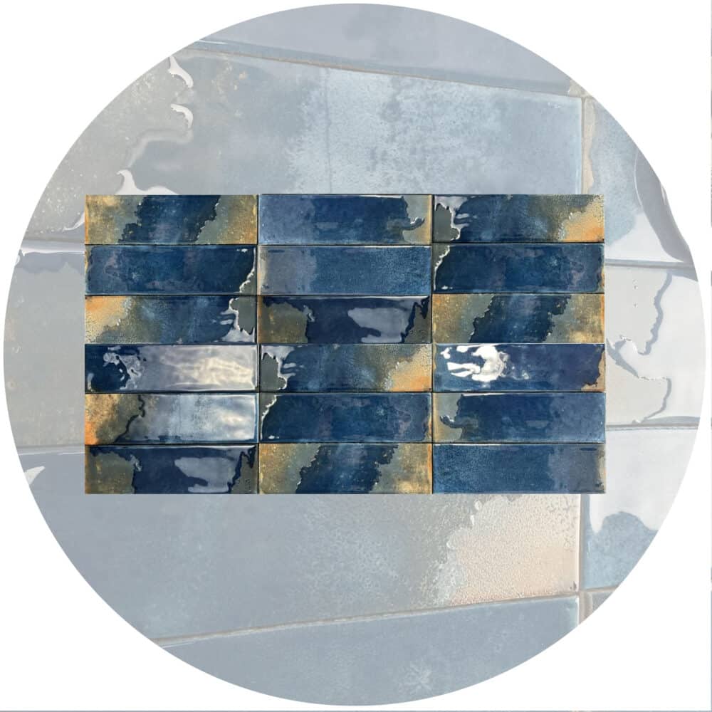 Dune Granadella Marino Subway Tile in Gloss Finish - Gallery Image