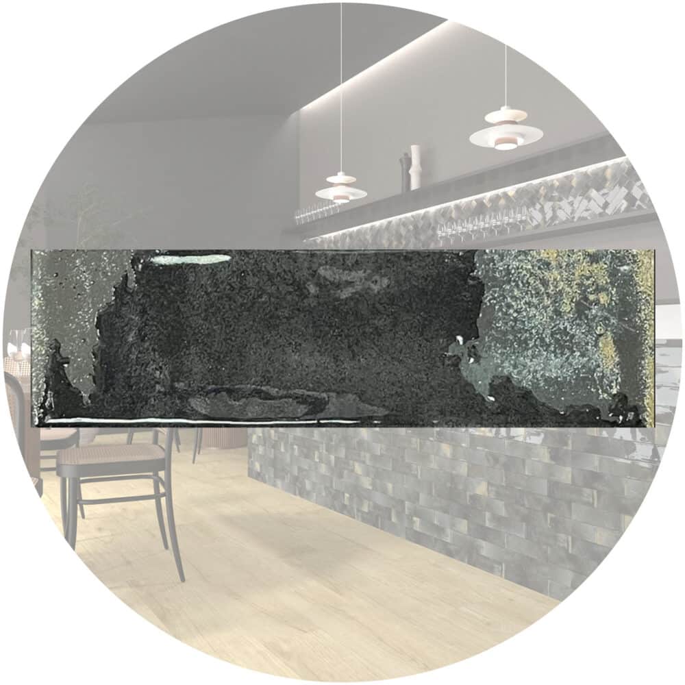 Dune Granadella Carbon Subway Tile in Gloss Finish - Gallery Image