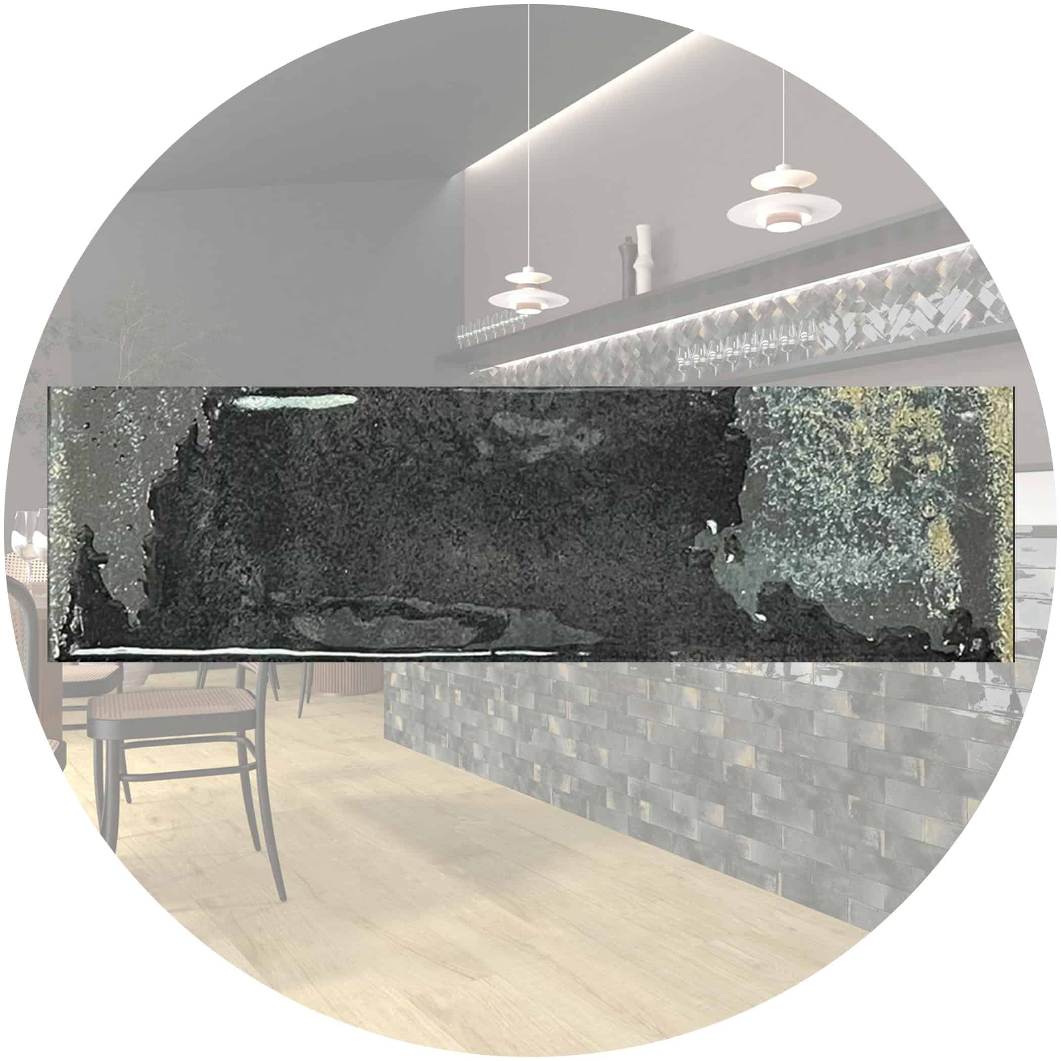 Dune Granadella Carbon Subway Tile in Gloss Finish - Gallery Image