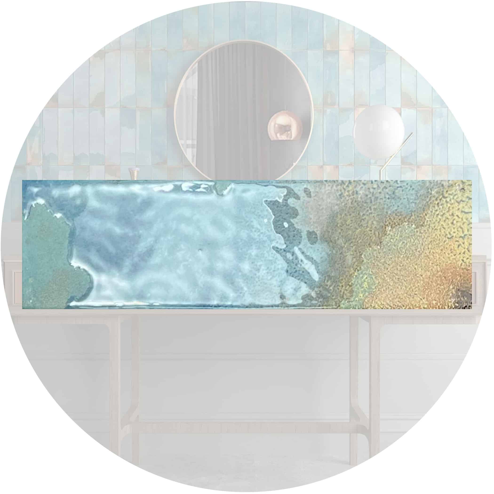 Dune Granadella Cielo Subway Tile in Gloss Finish - Gallery Image