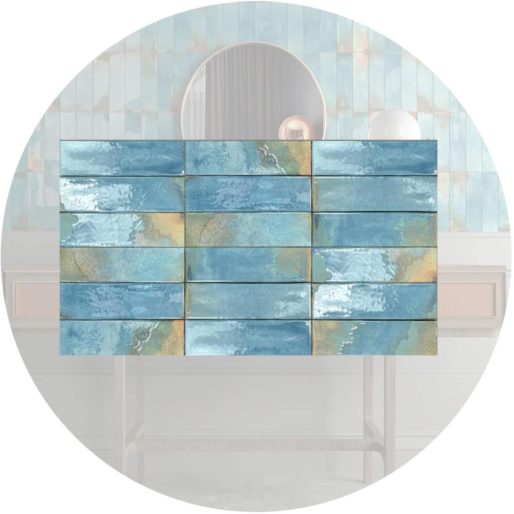 Dune Granadella Cielo Subway Tile in Gloss Finish - Gallery Image