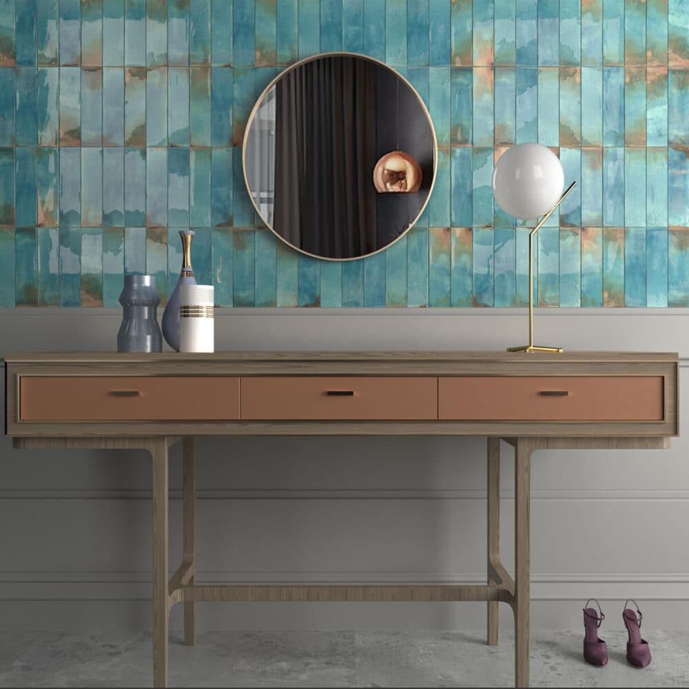 Dune Granadella Cielo Subway Tile in Gloss Finish - Gallery Image