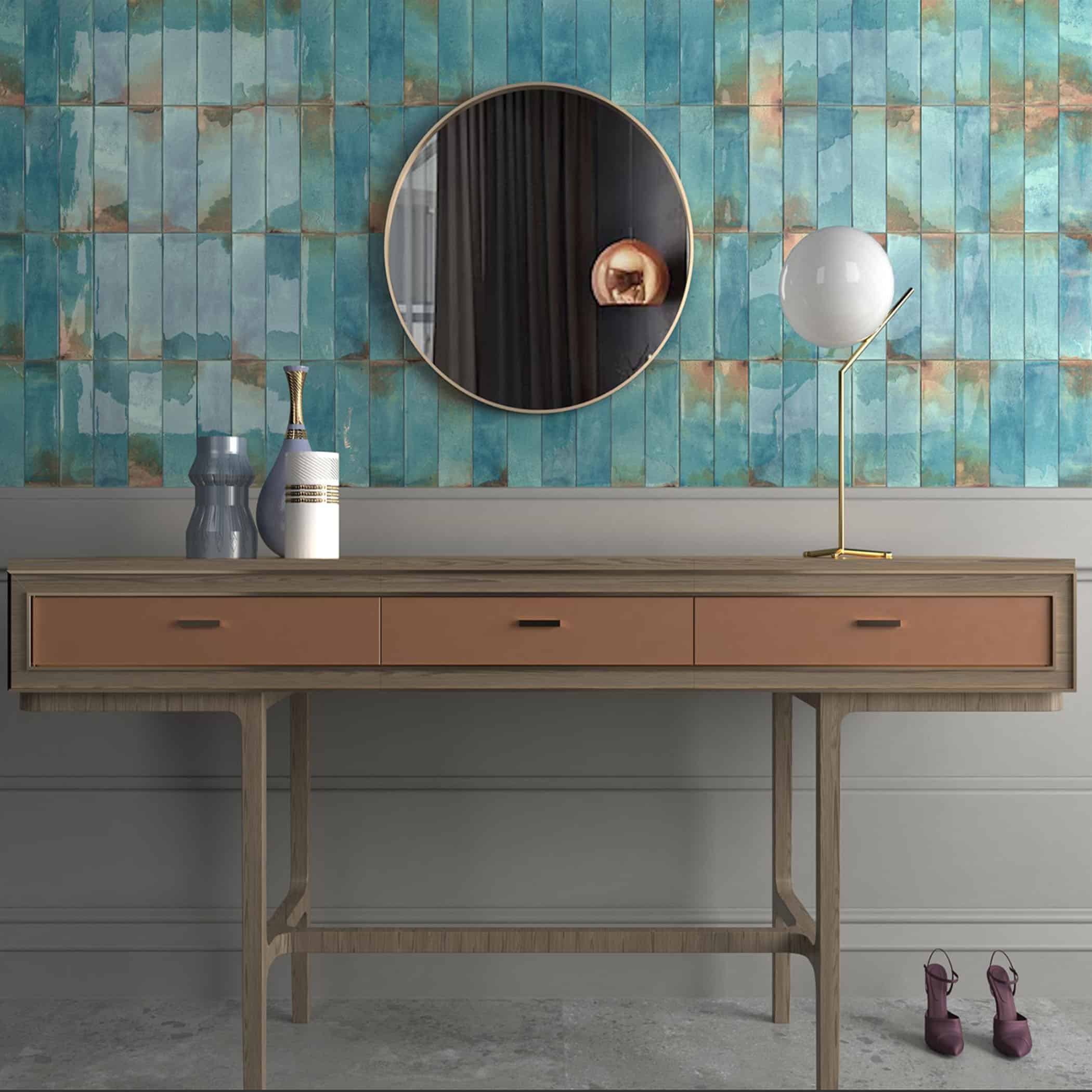 Dune Granadella Cielo Subway Tile in Gloss Finish - Gallery Image