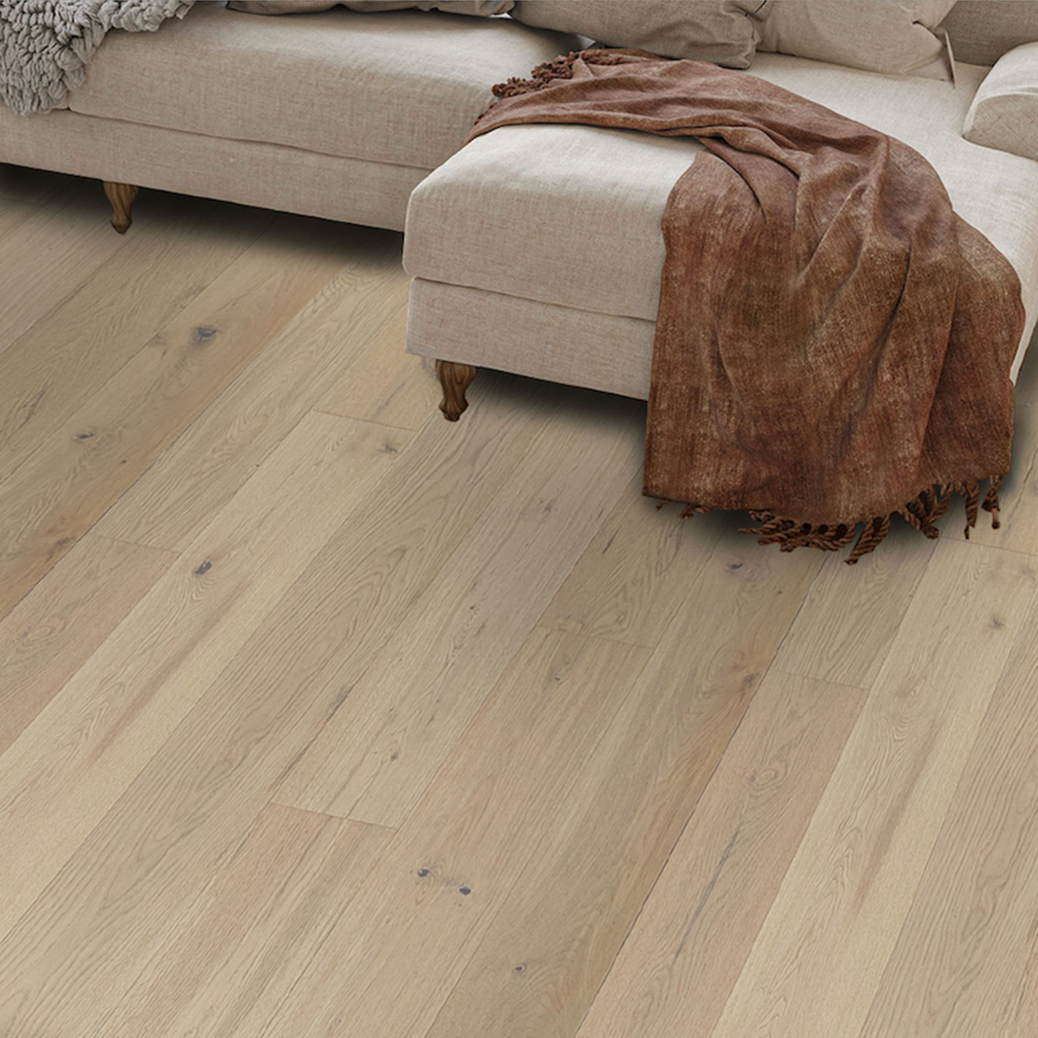 European Oak Sand Timber Veneer Flooring - Gallery Image