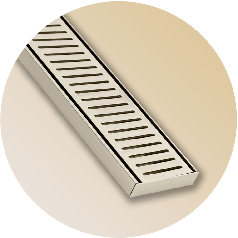 Lauxes NXT21 Linear Floor Grate - Brushed Nickel Variation Image
