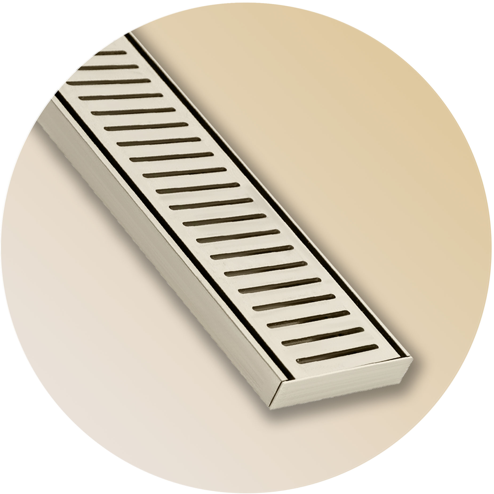 Lauxes NXT21 Linear Floor Grate - Brushed Nickel Variation Image