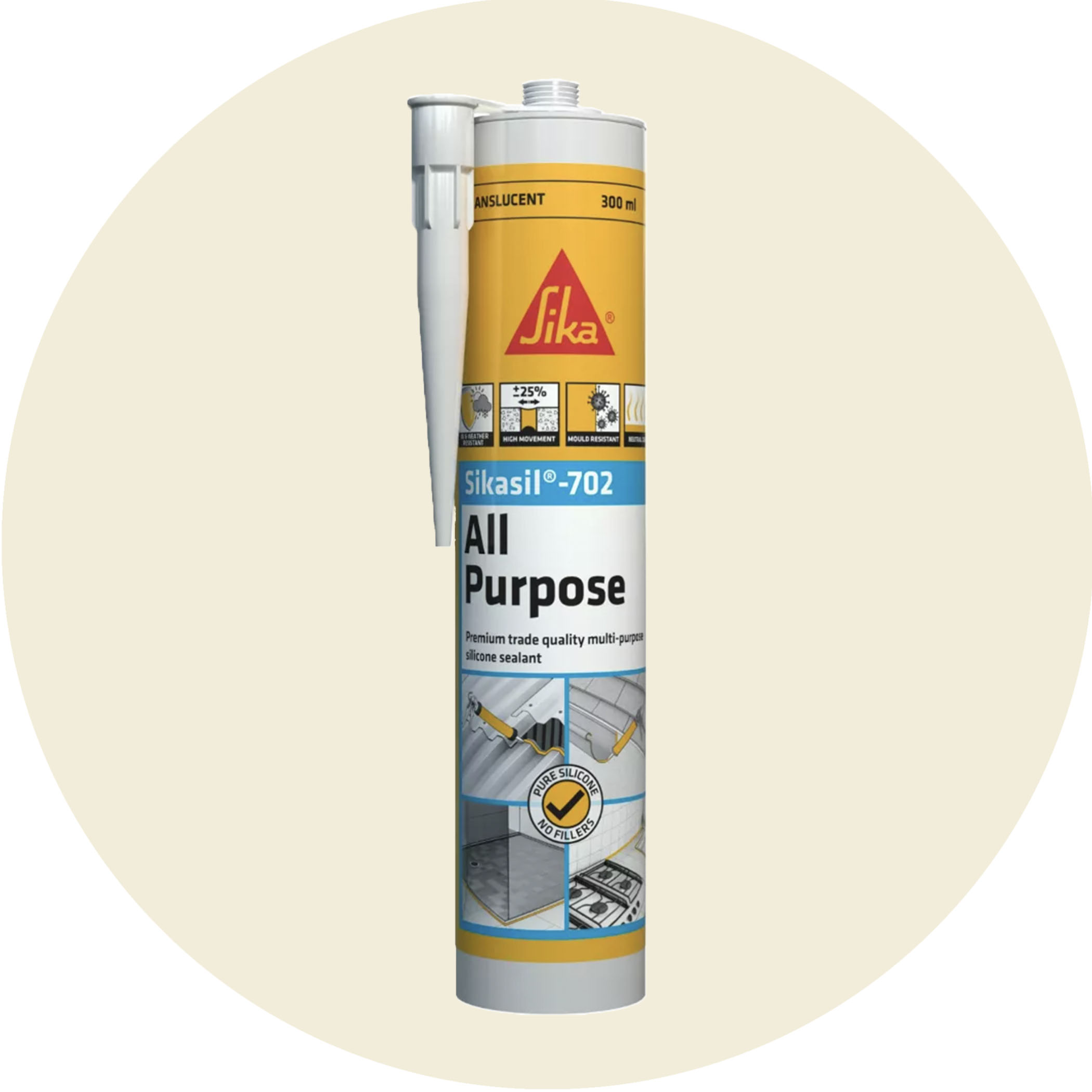 Sika SikaSil 702 Premium Pure Silicon Sealant - 300g Off White Variation Image