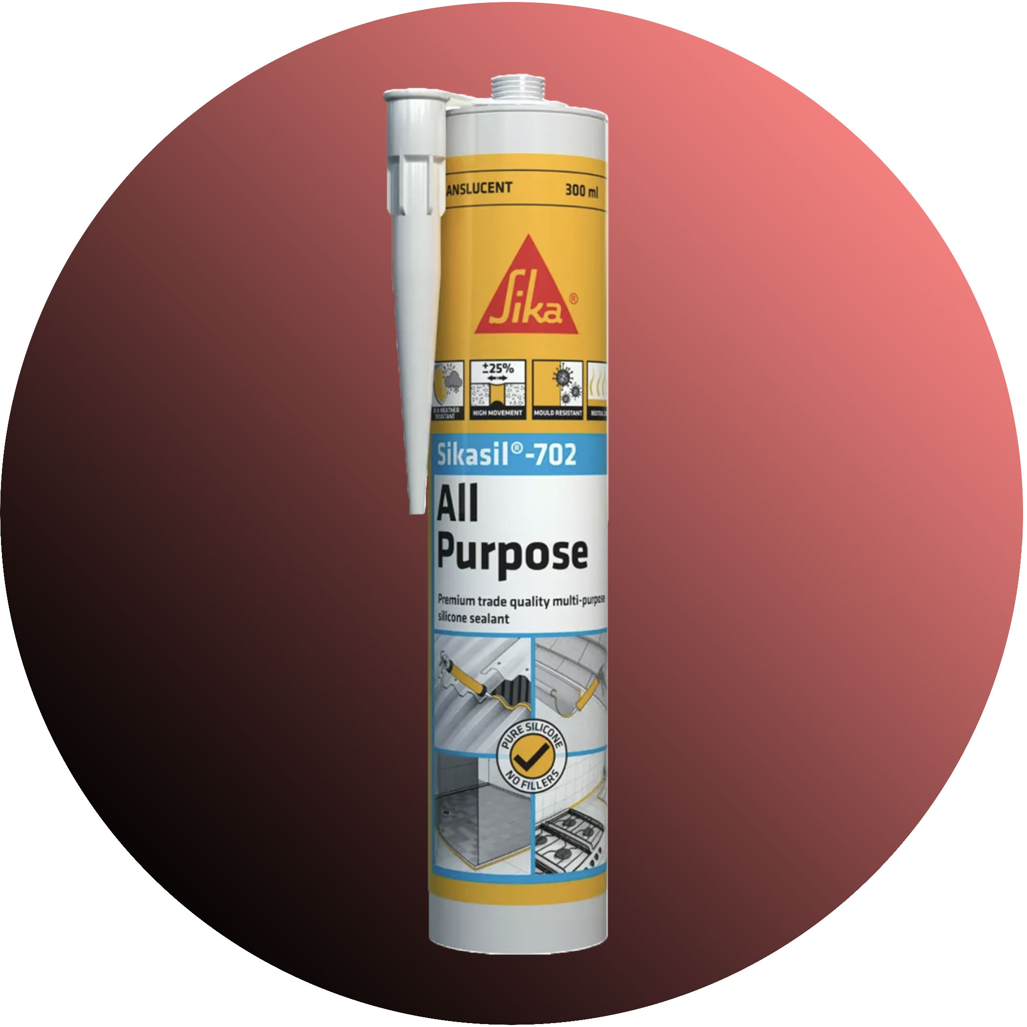 Sika SikaFlex 702 Premium Pure Silicon Sealant - Product Image