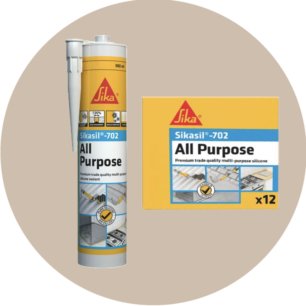 Sika SikaSil 702 Premium Pure Silicon Sealant - 12 x 300g Almond Ivory Variation Image