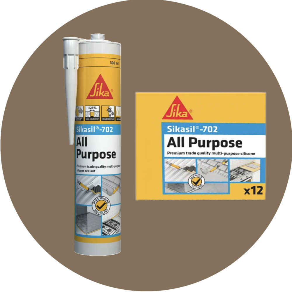 Sika SikaSil 702 Premium Pure Silicon Sealant - 12 x 300g Beige Variation Image